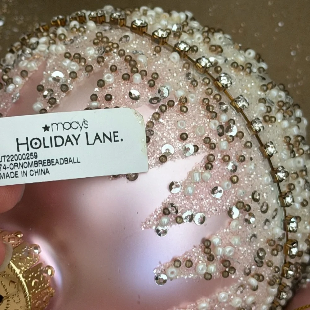 Set of 10 Elegant Pink Holiday Ornaments